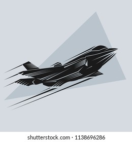 Black fighter silhouette