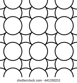 Black figures background. Circles and squares texture. Ethnic motif. Seamless surface pattern design with circular embroidery ornament. Digital paper with rings for textile print, web designing.