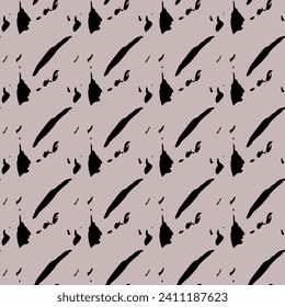 Black figures on a purple background. Vector seamless pattern abstraction grunge. Background illustration, decorative design for fabric or paper. Ornament modern 