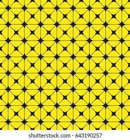 Black figures on a yellow background. Abstract composition. Vector illustration.