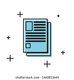 Black File document icon isolated on white background. Checklist icon. Business concept.  Vector Illustration