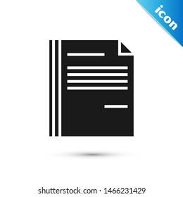 Black File document icon isolated on white background. Checklist icon. Business concept.  Vector Illustration