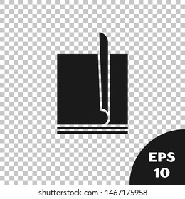 Black File document icon isolated on transparent background. Checklist icon. Business concept.  Vector Illustration