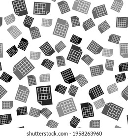 Black File document icon isolated seamless pattern on white background. Checklist icon. Business concept.  Vector Illustration