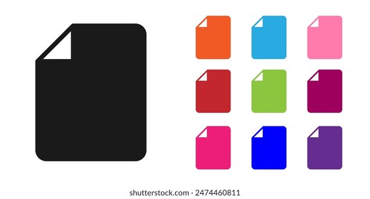 Black File document icon isolated on white background. Checklist icon. Business concept. Set icons colorful. Vector