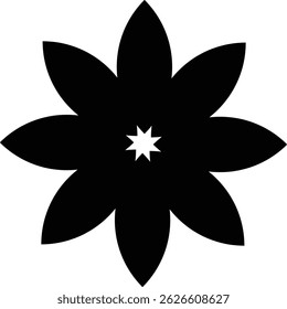 black fill flower icon design