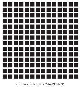 Black fill, no stroke. Square divided in 196 parts, into ninths. 14x14 grid. Isolated png illustration, white background. Asset for overlay, montage, collage, presentation. Business concept. EPS 10 