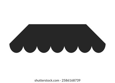 Black fill storefront awning for building facade in vector