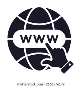 Black fill web hand icon design