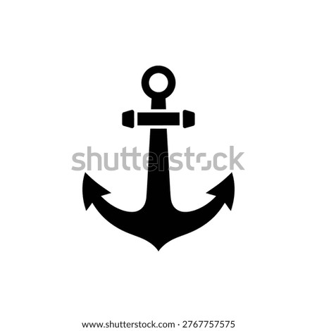 Black filled anchor symbol, representing stability, hope, and grounding in alcoholism recovery. Used for sobriety commitment, relapse prevention, and addiction recovery branding.