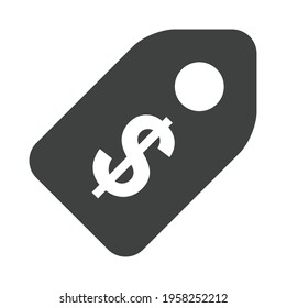 Symbol-Design des schwarz gefüllten Dollar-Tags