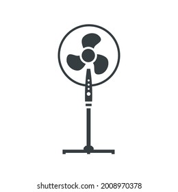 Icono vectorial de ventilador relleno de negro aislado en fondo transparente blanco. Símbolo del aparato doméstico.