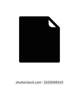 Black Filled File Icon with a Folded Top Corner