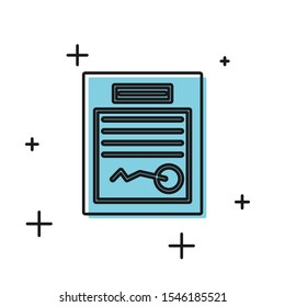Black Filled form icon isolated on white background. File icon. Checklist icon. Business concept.  Vector Illustration