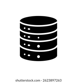 Black Filled Icon of Backup Drive Storage Unit Representing Data Security