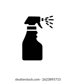 Icono lleno negro de la botella del espray del insecto con las líneas de espray, símbolo del repelente de insectos