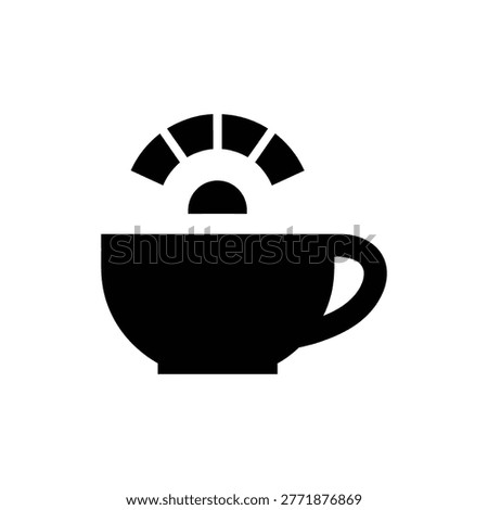 Black filled icon of coffee strength gauge representing intensity level of brewed coffee or espresso.
