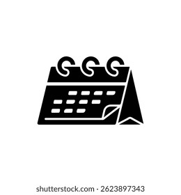Ícone Preenchido Preto do Calendário de Mesa Inverter Planilha Superior - Calendário de Escritório