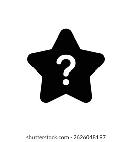 Black Filled Icon of a FAQ Star Icon with Question in Center Rounded