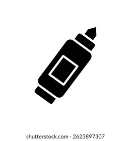 Black Filled Icon of Ink Refill Cartridge with Boxy Nozzle