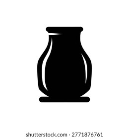 Black filled icon of tips jar representing gratuity collection in coffee shops and cafes.