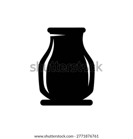 Black filled icon of tips jar representing gratuity collection in coffee shops and cafes.