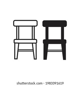 Black filled and line chair icon design