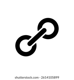 Black Filled Link Chain Icon With Connected Loops