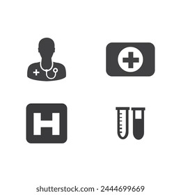 Pack de iconos médicos rellenos de negro