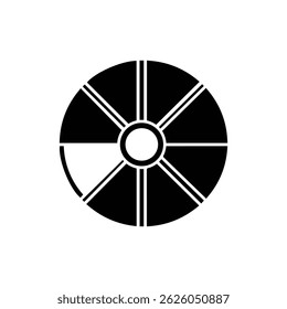 Black Filled Minimal Color Wheel Circle Segments Icon
