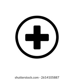 Black Filled Plus Sign In Circle Add Icon