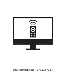 Negro lleno de control remoto con onda inalámbrica en la pantalla