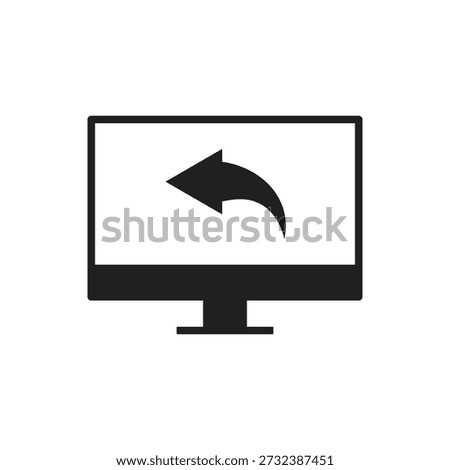 Black filled return arrow symbol on display