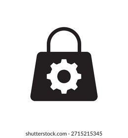 Bolsa de compras llena de negro con equipo de gestión técnica