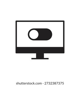 Black filled slider button symbol on computer display