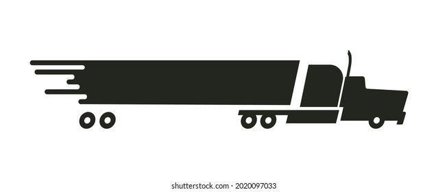 Icono de camión lleno de negro. Entrega de diseño plano vectorial e ilustración de símbolo logístico.