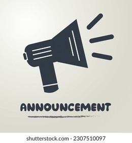 Black filled vector illustration of an announcement icon. The symbol is showcased on a white background and is suitable for both web and mobile applications.