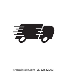 Ilustración vectorial negra que representa un servicio de entrega rápido, rápido o rápido.