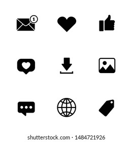 Black filled web application icon pack