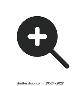 Black filled zoom in icon design