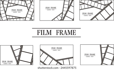 Conjunto de material de marco de fondo de película negra