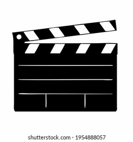 black film clapper board commonly used when shooting movies