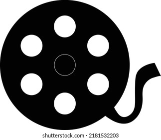 Black Film Reel Vector Illustration Stock Vector (royalty Free 