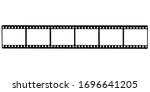 Black film strip icon in isolate on a white background. Vector illustration.