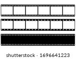 Black film strip icon in isolate on a white background. Vector illustration.