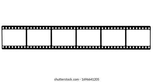 Black film strip icon in isolate on a white background. Vector illustration.