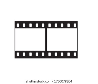 Black film strip icon in isolate on a white background. Vector illustration.