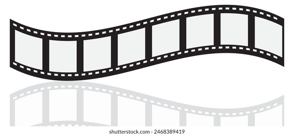 Black film strip icon simple design. Cinema, movie and photography film strip template. vector illustration.