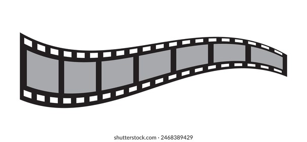 Black film strip icon simple design. Cinema, movie and photography film strip template. vector illustration.