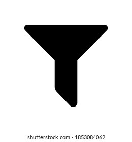Black filter icon isolated on white background. Vector filter icon for web site, app, ui.